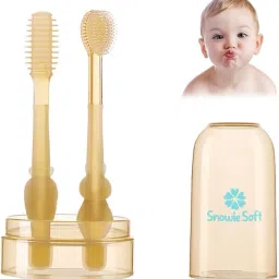 Baby Oral Cleaning Brush 2 In 1 Toothbrush Tongue Brush Medium Toothbrush-image-6