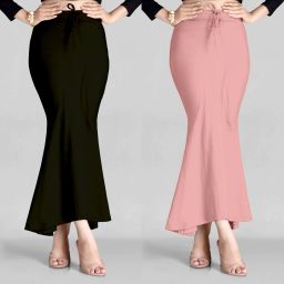 ALYNE COMBO-FISHTAIL-PEACH-BLACK Lycra Blend Petticoat-image-38