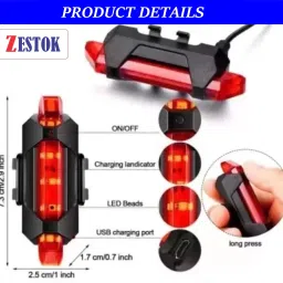 zestok Bicycle Combo Of Cycle Front Light with Horn Tail Light and Tyre Valve Light LED Front Rear Light Combo image 4