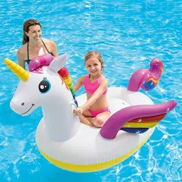 nyrwana delivering smiles in inida Unicorn Ride-On Swimming Air Pool Float Inflatable Floaters Water Pool Inflatable Swimming Pool image 3