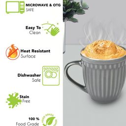 URBAN CHEF Set of 2 Peach-Coloured & Grey Ceramic Matte Mugs image 5