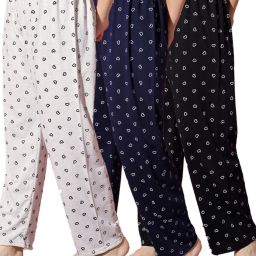 Pack of 3 Cotton Night Dress Pyjama/Pyjami for Women Comfort For M To XL Set Of 3 Women Pyjama-image-19