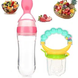 Rattle Massaging Silicone Soothers & 90ML Newborn Baby Feeding Bottle Feeder-22