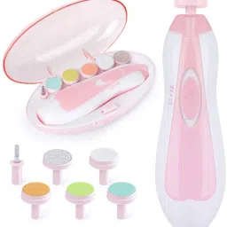 Electric Baby Nail Trimmer with 6 Grinding Heads Safe for Newborn Baby ( PINK-23