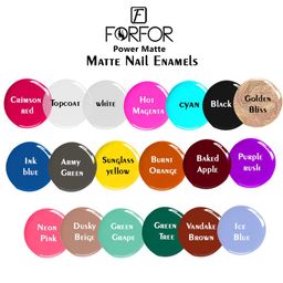 FORFOR Power Matte Set Of 6 Long Lasting Nail Polishes - 6 ml Each image 3