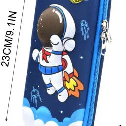 3D Print of Flying Astronaut in Space Regular Size Pencil Pouch For Kids to Improve Their Stationery Skills, (RP147) Art EVA Pencil Box-image-29