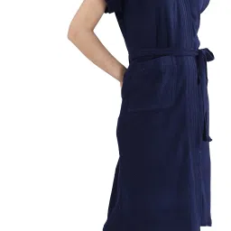 Plain Navy Blue Large Bath Robe-image-30