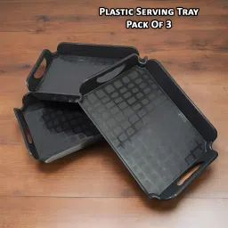 Easily stackable for efficient storage-Unbreakable Small Tray made up of Plastic Tray-image-48