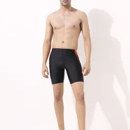 Cycling Digital Shorts Pattern Solid Men Swim Bottom Black Swimsuit-image-27