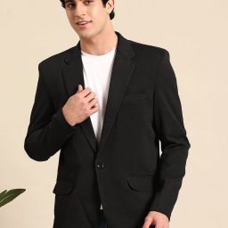 Men Solid Single Breasted Casual Blazer-image-39