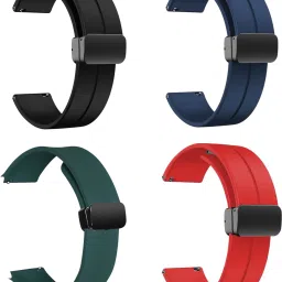 LORENZ MS-BLK-BLU-GRN-RED 22 mm Silicone Watch Strap-46