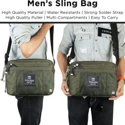 nfi essentials Green Men & Women Sling Bag Cross Body Sling Bag For Men & Women for Office Travelling Stylish Messenger image 3