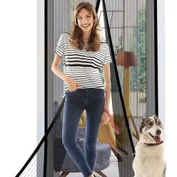 Polyester Kids Washable Mosquito Door Net With Magnet Screen Curtain For All Doors,Self-Closing Quick Mosquito Net-21