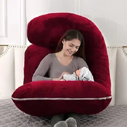 ultra soft j shaped pillow Polyester Fibre, Microfibre Solid Pregnancy Pillow Pack of 1-image-52