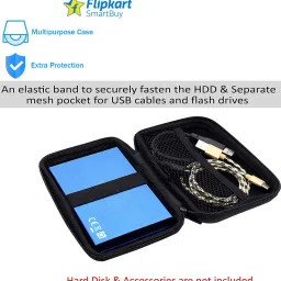 flipkart smartbuy Pouch for SeagateToshiba WD Sony Transcend Lenovo ADATA HP & Hitachi External Hard Disks Blue External Hard Disk Case image 4