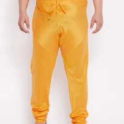 Vastramay Plus Men's Yellow Silk Blend Pyjama Men Pyjama-image-92