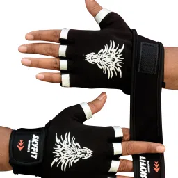 Comfortable Leather Padded Gym Sports Gloves Skating Gloves-24