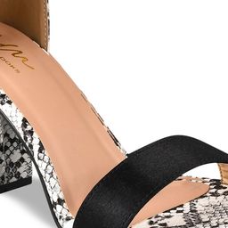 JM Looks Textured Open Toe Block Heels With Ankle Loop image 4
