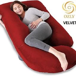 ultra soft j shaped pillow Microfibre, Polyester Fibre Solid Pregnancy Pillow Pack of 1-image-83