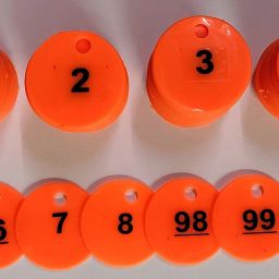 ROUND NUMERIC 1 TO 100 TOKEN COIN CHIPS WITH HOLE FOR BOARD GAMES & OTHER USES Coin Bank-image-4