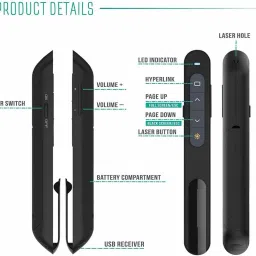 Jihaan Laser Pointer Laser Pointer Presenter (Black) Presenter-11