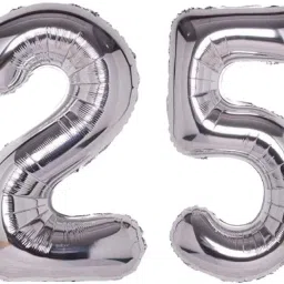 Solid Blue Foil Number 25 Letter Balloon-image-61