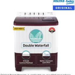 voltas beko 8.5 kg Semi Automatic Top Load Maroon, White image 2