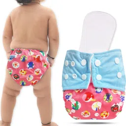 Leakproof Printed Cloth Diaper With 4 Layer insert Reusable for Babies (BE2702) - M-image-74