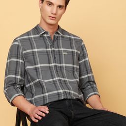 Wrangler Standard Windowpane Checked Pure Cotton Casual Shirt-picture-6