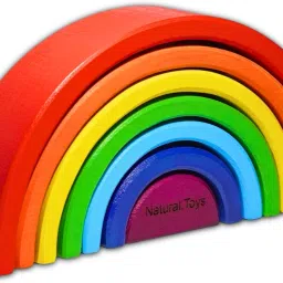 7 PC Wooden Rainbow Stacker Stacking Toy & Nesting Toy Wooden Blocks Stacker-picture-4