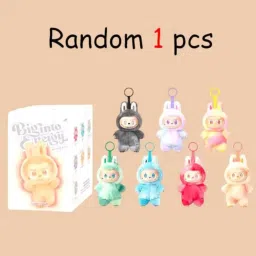 cosmiva Labubu toy Plush Toy Soft Bunny Keychain Figure [ Random Color - 1 Pc ] - 17 cm image 3