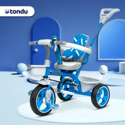 Plug N Play Kids/Baby Tricycle with Parental Control and Safety Guardrail 12 T (inch) Road Cycle-113