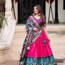 Printed Semi Stitched Lehenga Choli-image-44