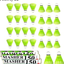 Masher 150 Premium First Quality Plastic Shuttlecock {pack of 30} Feather Shuttle - Green-picture-11