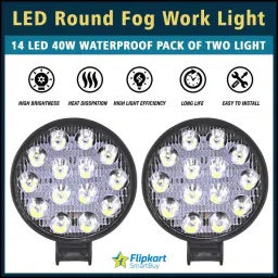 New 14 LED Round Fog Light 4 Inches 42W Waterproof Off Road Driving Lamp for Fog Lamp Car, Motorbike LED (12 V, 42 W)-14