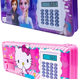 Frozen And hello Kitty Calculator Pencil Box Combo pack of 2 pencil box Art Plastic Pencil Boxes-image-27