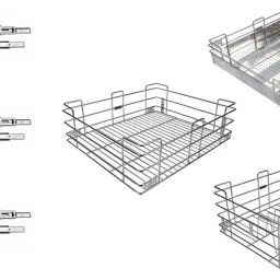 Kitchen Rack Steel stainless steel kitchen basket 19x20 ,3 pc 20 inch channel Steel Kitchen Trolley-image-9