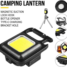 Multifunction Keychain Led Light Magnetic Base 4 hrs Torch Light (Black LED Front Light-picture-3