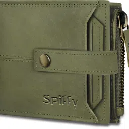 Men Trendy Green Genuine Leather RFID Wallet-image-3