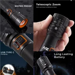 firstlike (ZOOMABLE METAL)5 Modes Flashlight, Super Bright Cree T6 LED Light Torch image 4