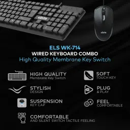 Elista Wired Keyboard and Mouse Combo (ELS WK-714) Wired USB Standard Multi-device Keyboard Compatible with Desktop, Laptop, Mac image 3