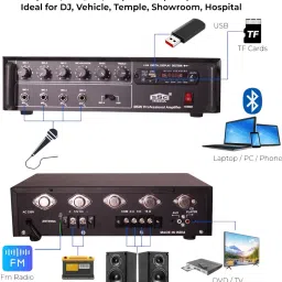 vora PA Amplifier / 3055 Transistor | 4 Mic Inputs | AC/DC Support 002 85 W AV Control Amplifier image 4