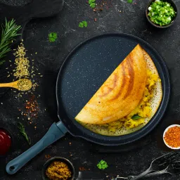 Granite Dosa Tawa with Soft Handle (Bezel), Gas Compatible, Tawa 28 cm diameter-6