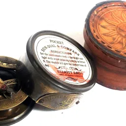 ELLIOTT BRO's 449,STRAND LONDON Antique Pocket Drum Compass With Leather Box Compass-picture-35