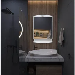 Saffire White Multi-Storage Organizer & Bathroom Mirror-image-4