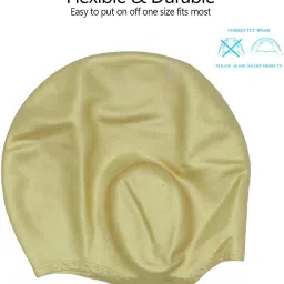 Swimming Silicone Cap For Men, Women, Girls, Boys, Kids Swimming Cap Pack of 1 Swimming Cap-image-1