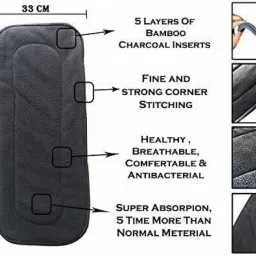 bouncing bliss 5 Layer bamboo charcoal Inserts Liners - New Born-pack of 6 image 4