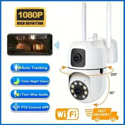 Bzrqx 1080P Full HD Dual Lens CCTV WiFi Camera Color Night PTZ Motion Detection Security Camera-image-97