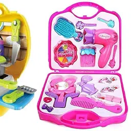 Kids Toy Combo of Pretend Play Toy and Games for Kids Non Toxic Plastic Kitchen Set, Beauty Make Up Set and Doctor Set-7