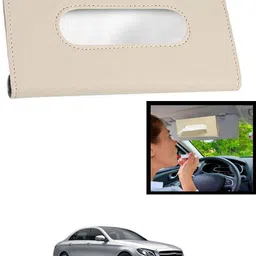 maties Universal Leatherite Rectangle Beige Tissue Box For Car/office/Home-79 Vehicle Tissue Dispenser-picture-45
